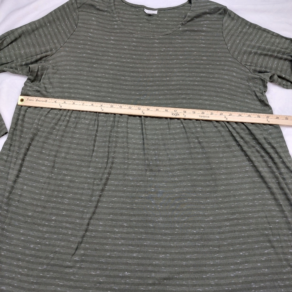 PURE JILL WOMEN'S OLIVE GREEN BABYDOLL LONG SLEEVE T-SHIRT DRESS TUNIC SIZE 3X - Picture 6 of 7